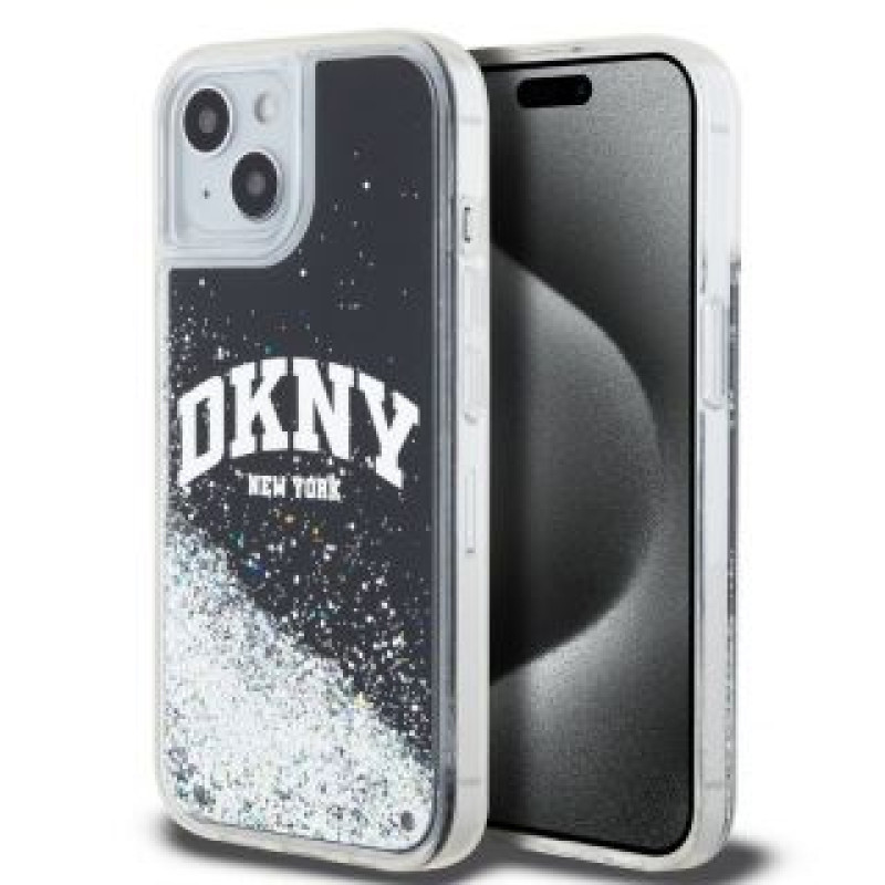 Dkny Aizmugurējais vāciņš DKNY - DKNY Liquid Glitter Arch Logo Case for iPhone 15 Black