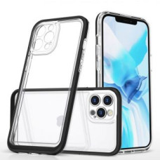 Hurtel Aizmugurējais vāciņš Hurtel  Clear 3in1 case for iPhone 12 Pro frame gel cover black