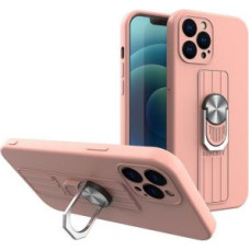 Hurtel Aizmugurējais vāciņš Hurtel  Ring Case silicone case with finger holder and stand for Xiaomi Redmi Note 11 Pro pink