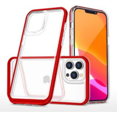 Hurtel Aizmugurējais vāciņš Hurtel  Clear 3in1 case for iPhone 14 Pro Max silicone cover with frame red