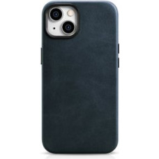 Icarer Aizmugurējais vāciņš iCarer  iCarer Oil Wax Premium Leather Case iPhone 14 Magnetic Leather Case with MagSafe Dark Blue (WMI14220701-BU)