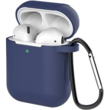 Hurtel Aizmugurējais vāciņš Hurtel - Case for AirPods 2 / AirPods 1 silicone soft case for headphones + keychain carabiner pendant blue (case D)