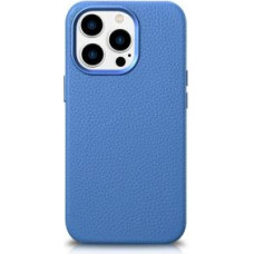 Icarer Aizmugurējais vāciņš iCarer  iCarer Litchi Premium Leather Case iPhone 14 Pro Max Magnetic Leather Case with MagSafe Light Blue (WMI14220712-LB)