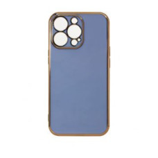 Hurtel Aizmugurējais vāciņš Hurtel  Lighting Color Case for iPhone 12 Pro Max blue gel cover with gold frame