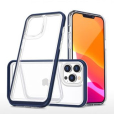 Hurtel Aizmugurējais vāciņš Hurtel  Clear 3in1 case for iPhone 13 Pro blue frame gel cover