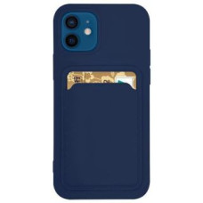 Hurtel Aizmugurējais vāciņš Hurtel  Card Case Silicone Wallet Case with Card Slot Documents for Samsung Galaxy S21 Ultra 5G Navy Blue