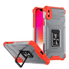 Hurtel Aizmugurējais vāciņš Hurtel  Crystal Ring Case Kickstand Tough Rugged Cover for iPhone XS Max red