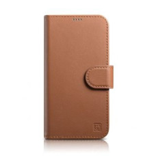 Icarer Aizmugurējais vāciņš iCarer  iCarer Wallet Case 2in1 Cover iPhone 14 Pro Max Leather Flip Cover Anti-RFID Brown (WMI14220728-BN)