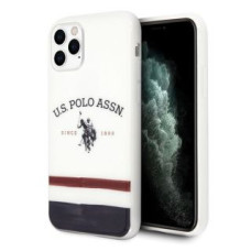 U.s. Polo Pu Aizmugurējais vāciņš U.S. Polo PU  US Polo USHCN65PCSTRB iPhone 11 Pro Max biały/white Tricolor Pattern Collection