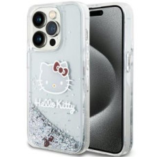 Hello Kitty Aizmugurējais vāciņš Hello Kitty  Hello Kitty Liquid Glitter Charms Kitty Head case for iPhone 14 Pro - silver