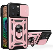 Hurtel Aizmugurējais vāciņš Hurtel  Hybrid Armor Camshield case for iPhone 14 Pro armored case with camera cover pink