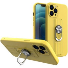 Hurtel Aizmugurējais vāciņš Hurtel  Ring Case silicone case with finger grip and stand for iPhone 12 Pro Max yellow