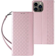 Hurtel Aizmugurējais vāciņš Hurtel  Magnet Strap Case for iPhone 13 Pro Pouch Wallet + Mini Lanyard Pendant Pink