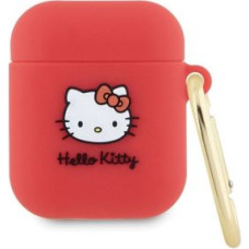 Hello Kitty Aizmugurējais vāciņš Hello Kitty  Hello Kitty HKA23DKHSF Airpods 1/2 cover fuksja/fuschia Silicone 3D Kitty Head