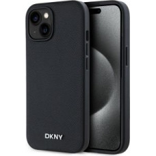 Dkny Aizmugurējais vāciņš DKNY - DKNY PU Leather Silver Metal Logo Magsafe Case for iPhone 14 Black