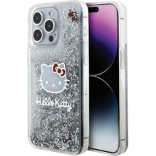 Hello Kitty Aizmugurējais vāciņš Hello Kitty  Hello Kitty Liquid Glitter Charms Kitty Head case for iPhone 15 Pro Max - silver