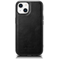 Icarer Aizmugurējais vāciņš iCarer  iCarer Leather Oil Wax case covered with natural leather for iPhone 14 Plus black (WMI14220719-BK)