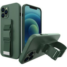 Hurtel Aizmugurējais vāciņš Hurtel  Rope case gel case with a chain lanyard bag lanyard iPhone 11 Pro dark green