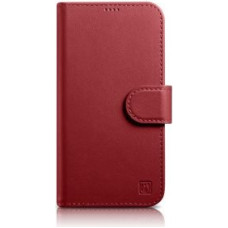 Icarer Aizmugurējais vāciņš iCarer  iCarer Wallet Case 2in1 iPhone 14 Pro Leather Flip Case Anti-RFID red (WMI14220726-RD)