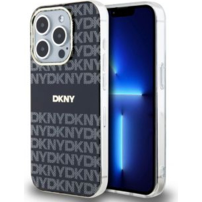 Dkny Aizmugurējais vāciņš DKNY - DKNY PC/TPU Repeat Pattern Tonal Stripe Magsafe Case for iPhone 14 Pro Max Black