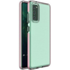 Hurtel Aizmugurējais vāciņš Hurtel  Spring Case clear TPU gel protective cover with colorful frame for Samsung Galaxy A72 4G light pink