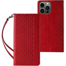 Hurtel Aizmugurējais vāciņš Hurtel  Magnet Strap Case Case for iPhone 13 Pro Pouch Wallet + Mini Lanyard Pendant Red