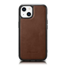 Icarer Aizmugurējais vāciņš iCarer  iCarer Leather Oil Wax Genuine Leather Case for iPhone 14 Plus (MagSafe Compatible) Brown (WMI14220719-BN)