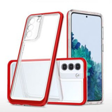 Hurtel Aizmugurējais vāciņš Hurtel  Clear 3in1 case for Samsung Galaxy S23 silicone cover with frame red