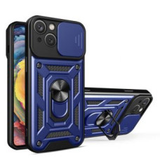 Hurtel Aizmugurējais vāciņš Hurtel  Hybrid Armor Camshield Case with Stand and Camera Cover for iPhone 15 Plus - Blue