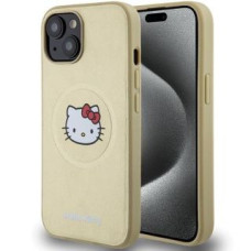 Hello Kitty Aizmugurējais vāciņš Hello Kitty  Hello Kitty Leather Kitty Head MagSafe case for iPhone 14 - gold