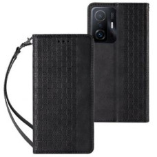 Hurtel Aizmugurējais vāciņš Hurtel  Magnet Strap Case Case for Xiaomi Redmi Note 11 Pouch Wallet + Mini Lanyard Pendant Black