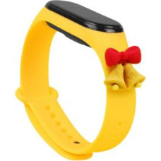 Hurtel Aizmugurējais vāciņš Hurtel  Strap Xmas Wristband for Xiaomi Mi Band 4 / Mi Band 3 Christmas Silicone Strap Bracelet Yellow (bells)