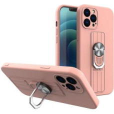 Hurtel Aizmugurējais vāciņš Hurtel  Ring Case silicone case with finger grip and stand for iPhone 13 Pro pink