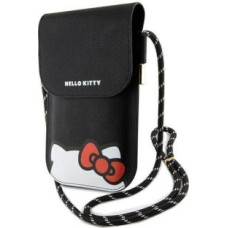 Hello Kitty Aizmugurējais vāciņš Hello Kitty  Hello Kitty Leather Hiding Kitty Cord bag - black