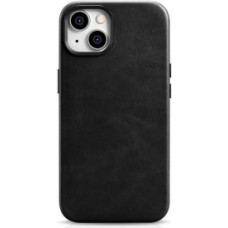 Icarer Aizmugurējais vāciņš iCarer  iCarer Oil Wax Premium Leather Case iPhone 14 Plus Magnetic Leather Case with MagSafe Black (WMI14220703-BK)