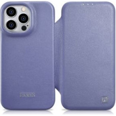 Icarer Aizmugurējais vāciņš iCarer  iCarer CE Premium Leather Folio Case iPhone 14 Pro Magnetic Flip Leather Folio Case MagSafe Light Purple (WMI14220714-LP)