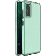 Hurtel Aizmugurējais vāciņš Hurtel  Spring Case clear TPU gel protective cover with colorful frame for Samsung Galaxy A72 4G mint