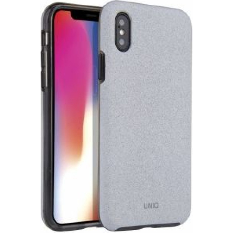 Uniq Aizmugurējais vāciņš UNIQ  UNIQ etui Lithos iPhone Xs Max jasno -szary/ light grey