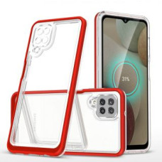 Hurtel Aizmugurējais vāciņš Hurtel  Clear 3in1 Case for Samsung Galaxy A22 4G Frame Gel Cover Red