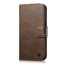 Icarer Aizmugurējais vāciņš iCarer  iCarer Oil Wax Wallet Case 2in1 Cover iPhone 14 Pro Anti-RFID Leather Flip Case Brown (WMI14220722-BN)