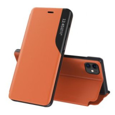 Hurtel Aizmugurējais vāciņš Hurtel - Eco Leather View Case elegant bookcase type case with kickstand for iPhone 13 mini orange