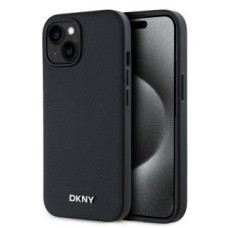 Dkny Aizmugurējais vāciņš DKNY - DKNY PU Leather Silver Metal Logo Magsafe Case for iPhone 13 Black