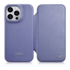 Icarer Aizmugurējais vāciņš iCarer  iCarer CE Premium Leather Folio Case iPhone 14 Pro Max Magnetic Flip Leather Folio Case MagSafe Light Purple (WMI14220716-LP)