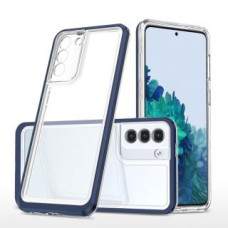 Hurtel Aizmugurējais vāciņš Hurtel  Clear 3in1 Case for Samsung Galaxy S21 5G Frame Gel Cover Blue