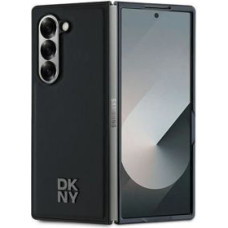 Dkny Aizmugurējais vāciņš DKNY  DKNY DKHMZFD6PSMCSLK Z Fold6 F956 czarny/black Magsafe Plain Leather Metal Stack Logo