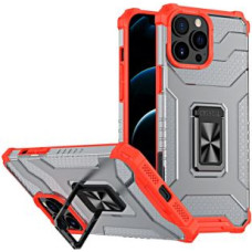 Hurtel Aizmugurējais vāciņš Hurtel  Crystal Ring Case Kickstand Tough Rugged Cover for iPhone 12 Pro red