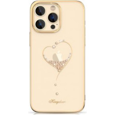 Kingxbar Aizmugurējais vāciņš Kingxbar  Silicone case with Swarovski crystals Kingxbar Wish Series for iPhone 14 Plus - gold