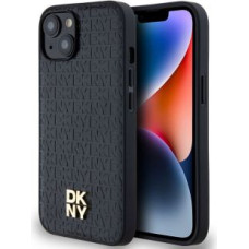 Dkny Aizmugurējais vāciņš DKNY - DKNY PU Leather Repeat Pattern Stack Logo MagSafe Case for iPhone 15 Black