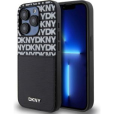 Dkny Aizmugurējais vāciņš DKNY - DKNY PU Leather Repeat Pattern Card Pocket Case for iPhone 14 Pro Max Black