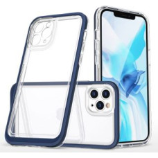 Hurtel Aizmugurējais vāciņš Hurtel  Clear 3in1 case for iPhone 11 Pro blue frame gel cover